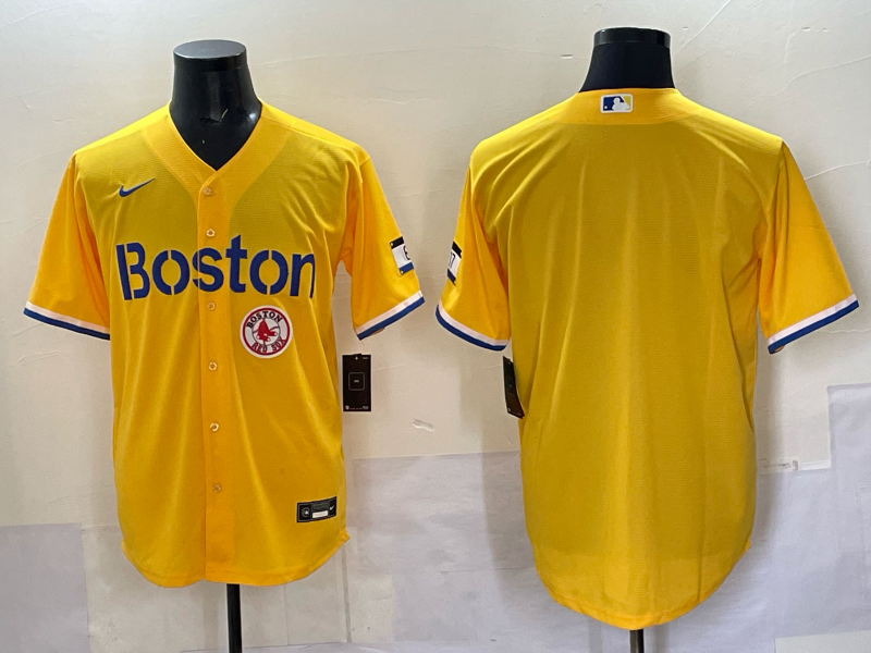 Men Boston Red Sox blank  yellow 2025 Nike MLB Jersey 07